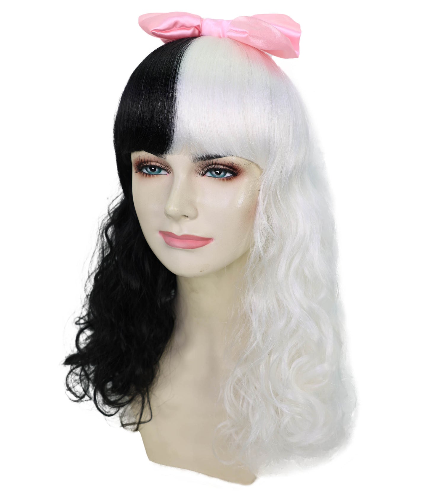 Women's Doll Wig | Pink Bow Purple & Black Wig | Premium Breathable Capless Cap