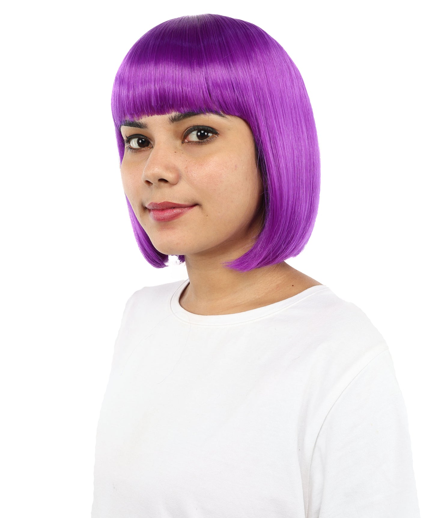 Adult Women’s Medium Bob Wig with Bangs – Layered Hairstyle with Soft Synthetic Fibers & Smooth Texture With Standard Cap | Stylish Hairpiece for Cosplay, Parties & Photo Shoots | Multicolor Options