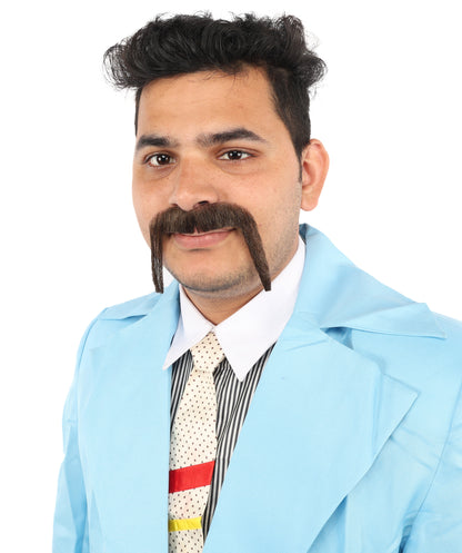 Men's Long Fu Manchu Mustache | Synthetic Facial Hair | Multiple Colors | HPO
