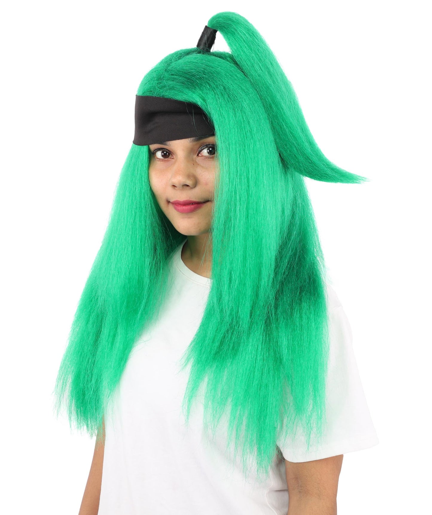 Women's High Ponytail Ninja Wig | Multiple Color Options | Create of synthetic fiber, long straight texture with top-tied fountain, breathable base | Cosplay, Halloween, theater, party, performance, costume events