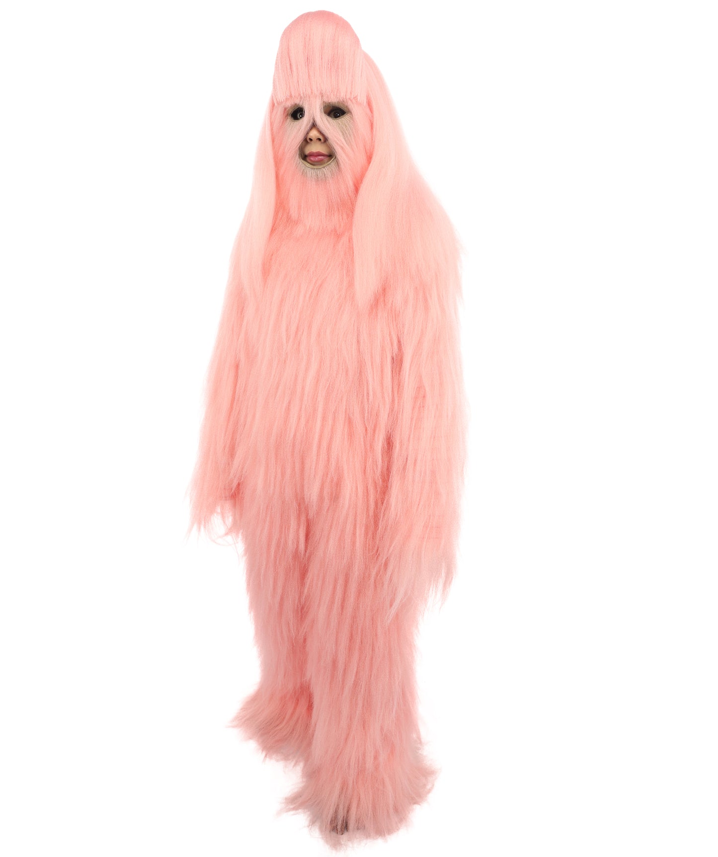 HPO Teen Extreme Hairy Person Costume Bundle & Mask Set - Full-Body Hair Suit Extra-Long Costume Wig for Halloween, Cosplay & Parties - Multiple Color Options