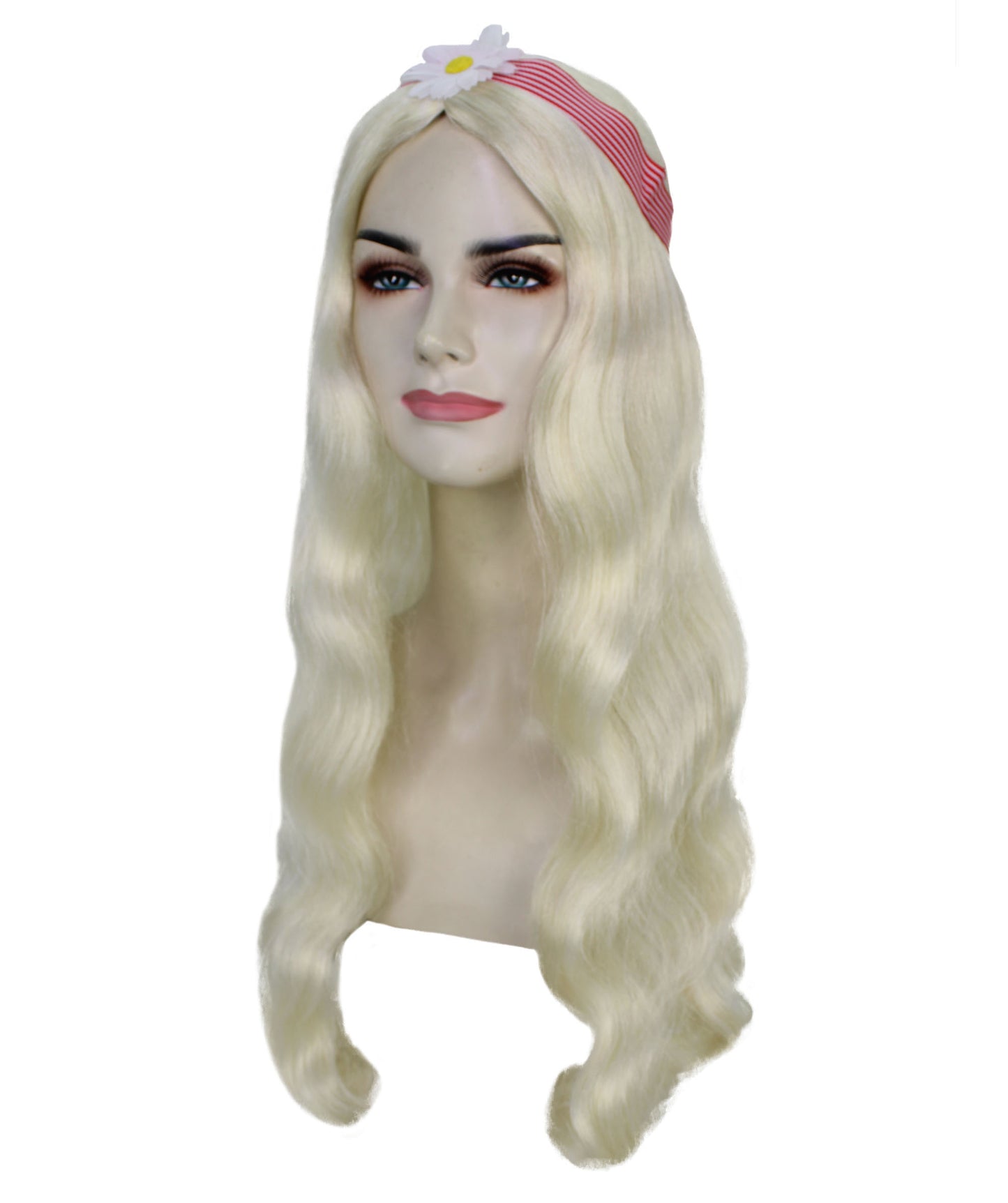 Long Blonde Hippie Groovy Wig