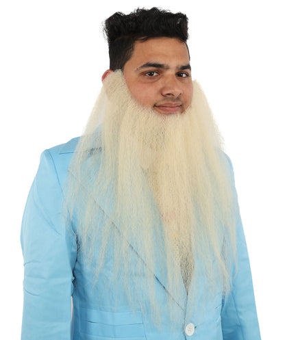 HPO Adult Men's Blonde Human Hair Long Beard I Facial Hair I Perfect for Halloween and Cosplay