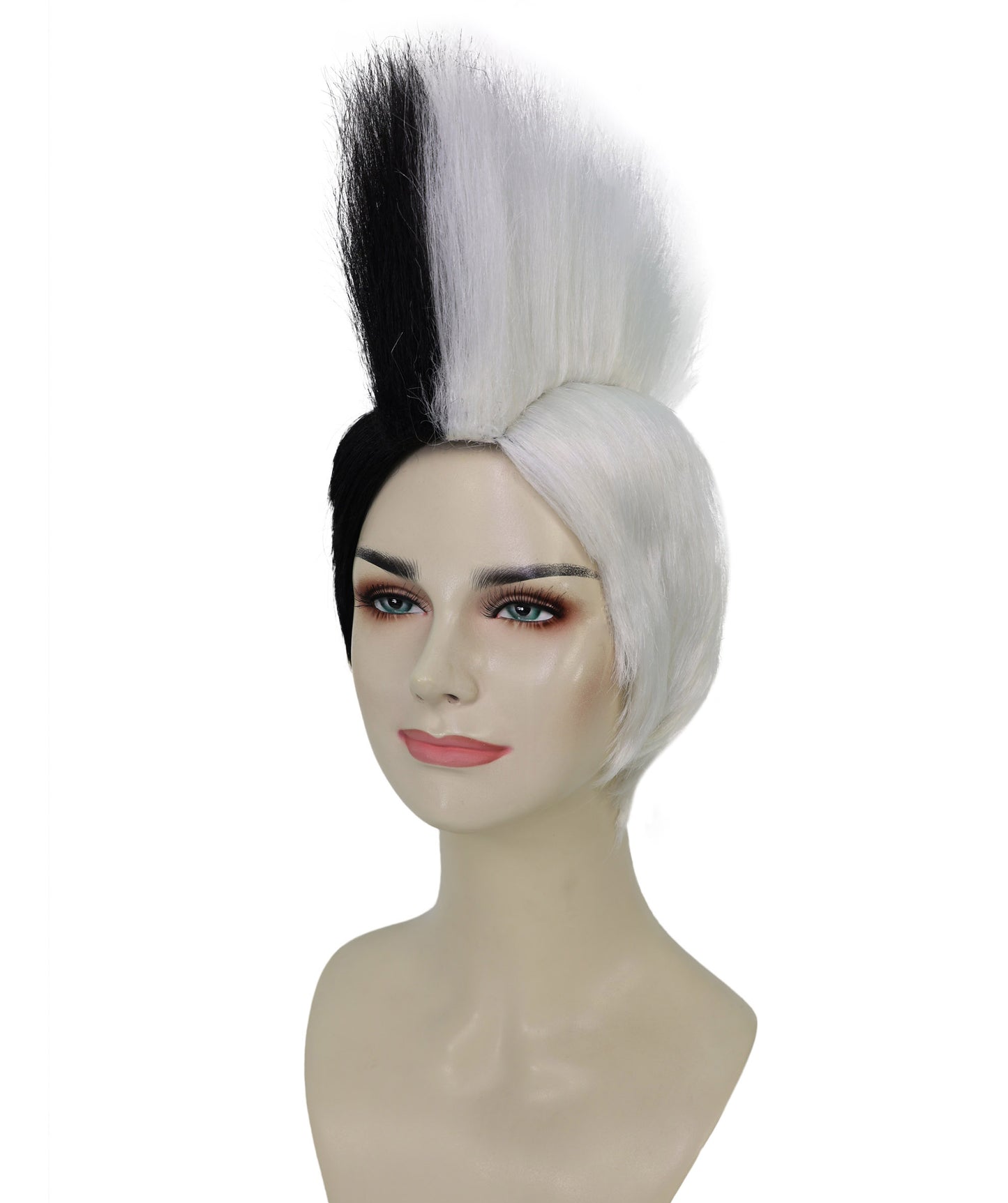 Barb Mohawk | Rock Star Full Black & Pink Mohawk Wig | Premium Halloween Wig