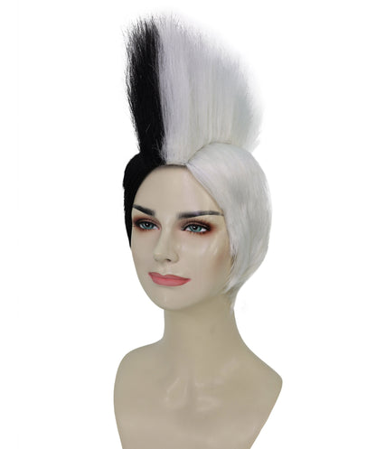 Barb Mohawk | Rock Star Full Black & Pink Mohawk Wig | Premium Halloween Wig