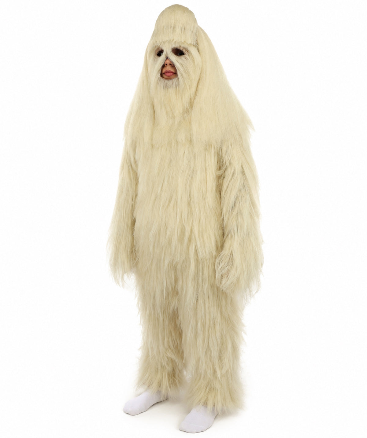 HPO Teen Extreme Hairy Person Costume Bundle & Mask Set - Full-Body Hair Suit Extra-Long Costume Wig for Halloween, Cosplay & Parties - Multiple Color Options