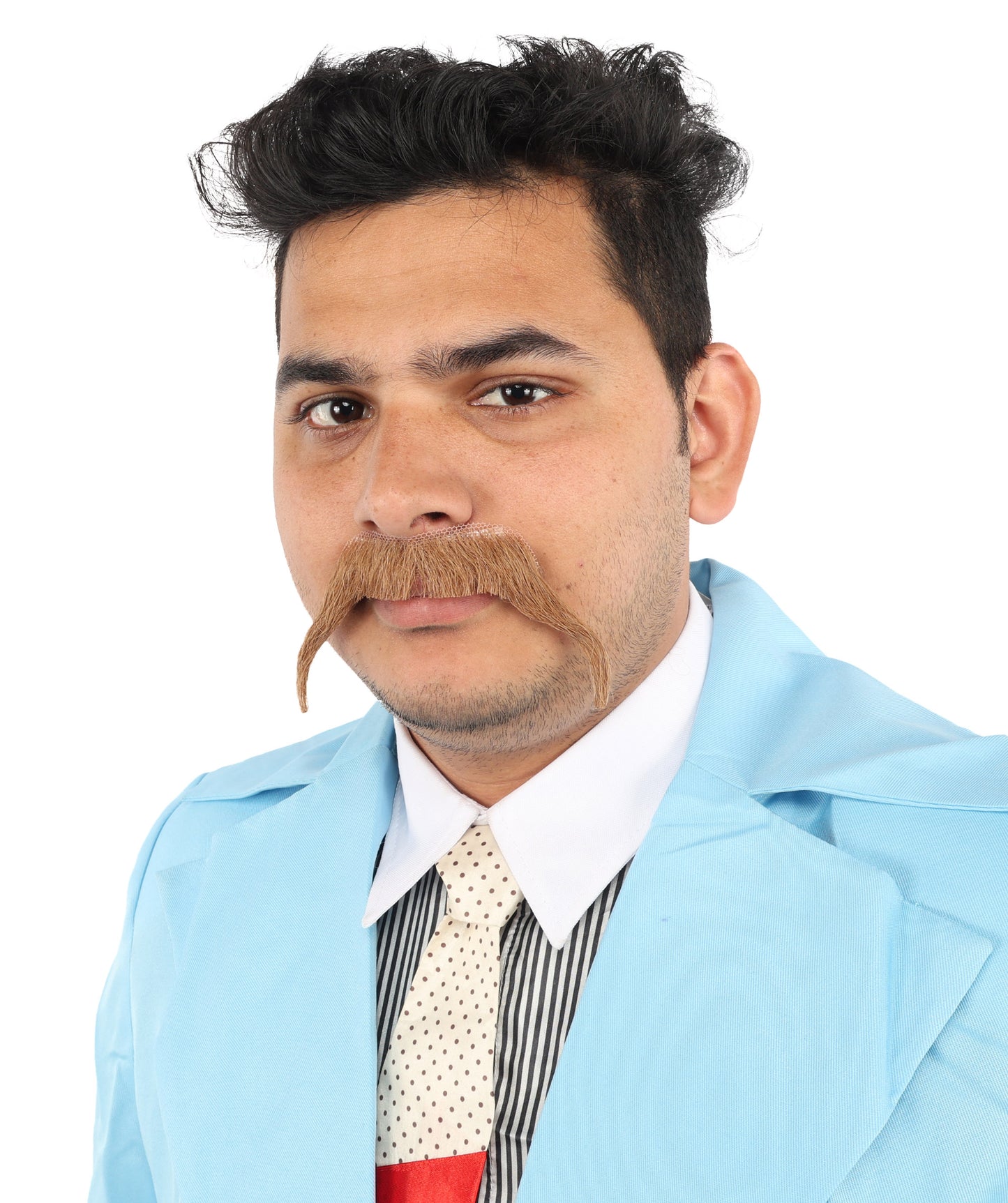 HPO  Men's Fake Human Hair Walrus Mustache | Brown Color