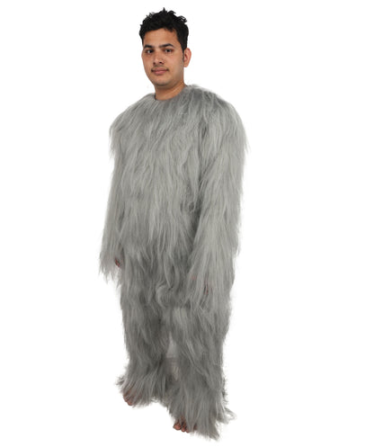 HPO Unisex Extreme Hairy Person Costume, Mask and Bundle - Full-Body Hair Suit Extra-Long Ash Brown Costume Wig for Halloween, Cosplay & Parties