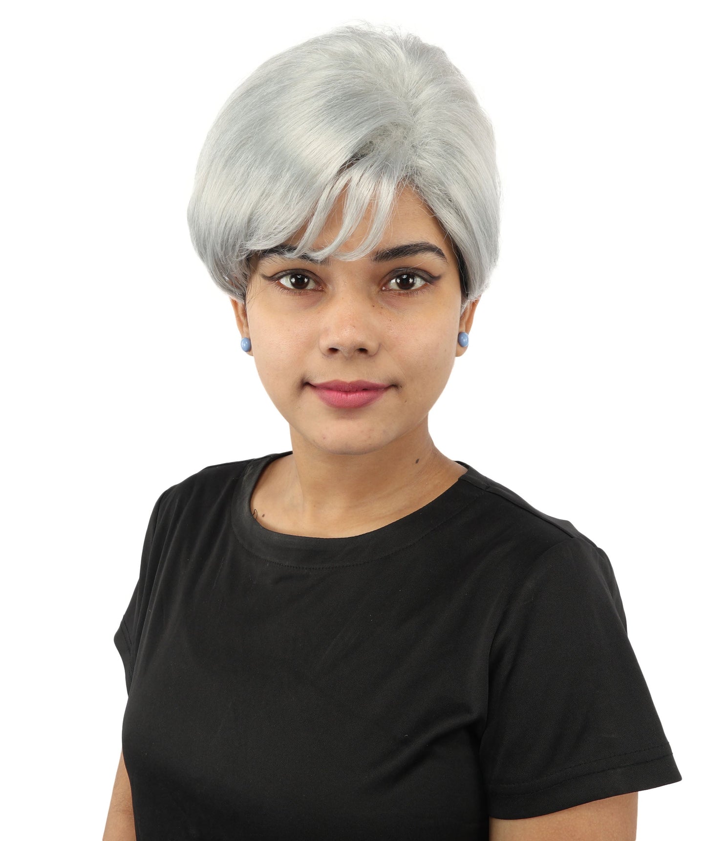 HPO Adult Women’s Short Black Wig | 10 Inch, Sleek and Smooth Bob Hairpiece | Ideal for Cosplay, Costume, and Themed Events