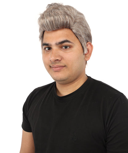 HPO Men's Heavy Metal Rocker Multicolor Wig | Multi-tonal hue, create of synthetic fiber, messy spiked texture with tapered back, breathable base | Party, Halloween, theater, drag, performance, costume events