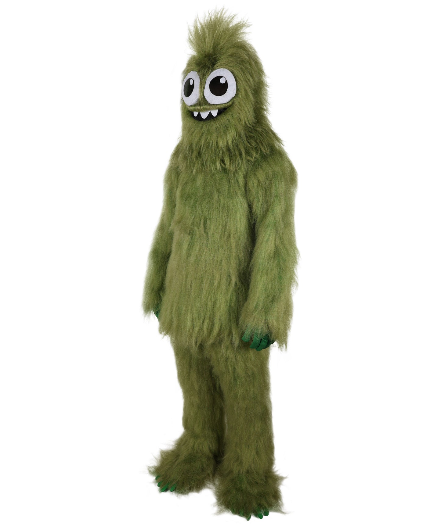 HPO Adult Unisex Olive Green Monster Soft Furry Full Costume, Bundel Set with Mask | Cosplay Mask | Flame-retardant Synthetic Fabric