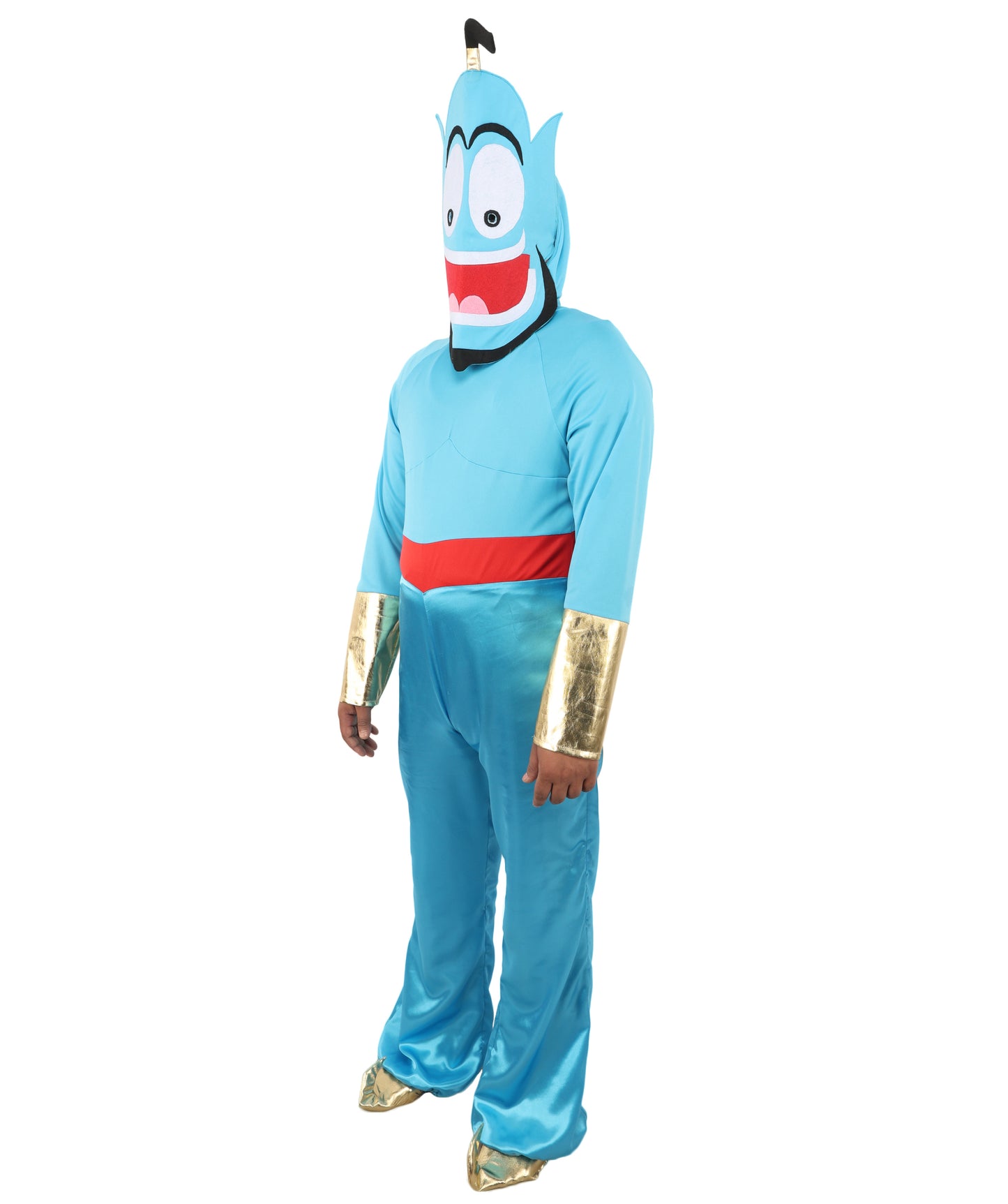 Blue Magical Spirit Costume with Pants, Vest & Belt | Men’s Fantasy Genie-Inspired Outfit for Halloween, Cosplay, Parties & Stage