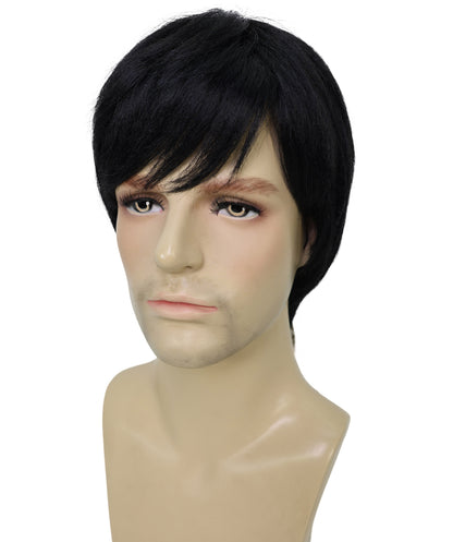HPO Adult Men's Black Short Hair Wigs Tokyo Revengers Anime Harajuku Cosplay Hairpiece, Adjustable Cap for Comfort & Secure Fit