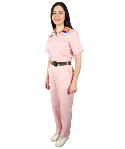 HPO Women's American Action Comedy Movie Character Jody Moreno Pink Jumpsuit, Perfect for Halloween, Flame-retardant Synthetic Fabric