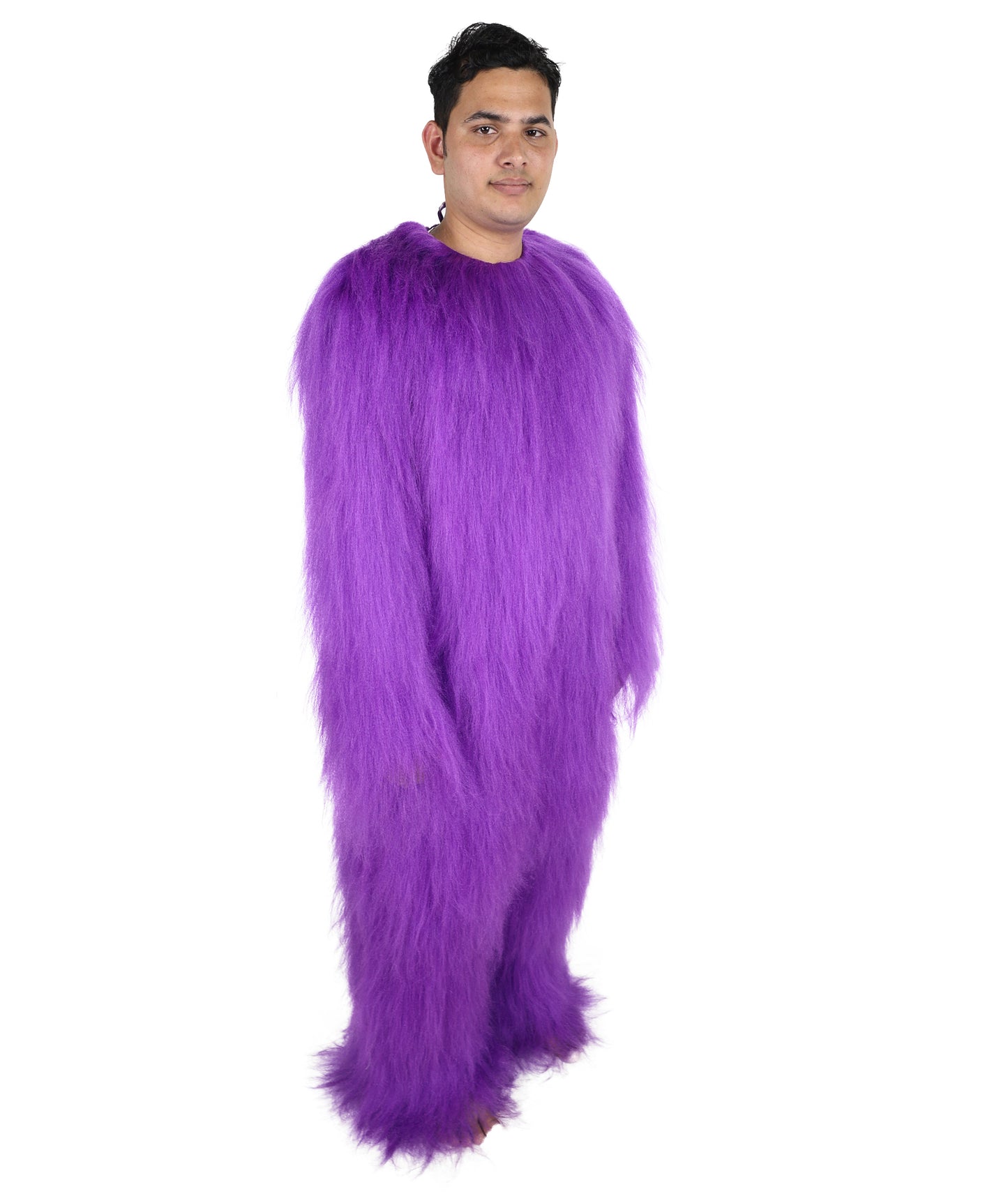 HPO Unisex Extreme Hairy Person Costume, Mask and Bundle - Full-Body Hair Suit Extra-Long Ash Brown Costume Wig for Halloween, Cosplay & Parties