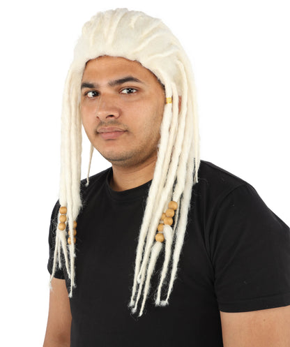 HPO Men’s Blonde Dreadlock Wig | Ideal for Cosplay, Halloween and Themed Parties | 22 Inch Realistic Texture, Adjustable Cap, and Comfortable Fit
