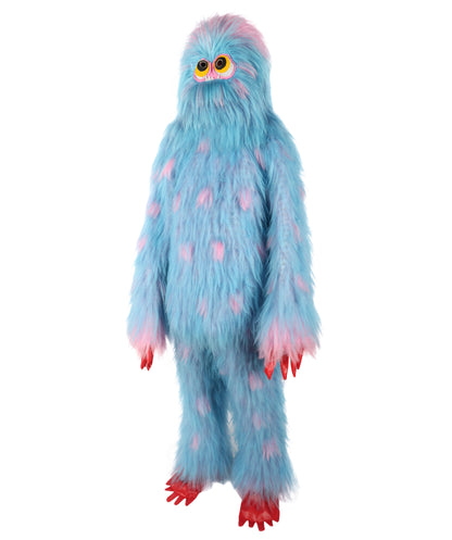 HPO Unisex Adorable Furry Multicolor Monster Costume Set with Head Mask & Bundle| Perfect for Halloween| Synthetic Fabric
