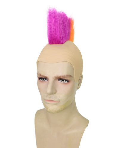 Men’s Vibrant Sports Lover’s T-Shirt and Wig Bundle | Bold Rainbow Mohawk Wig & Multicolor Performance Shirt
