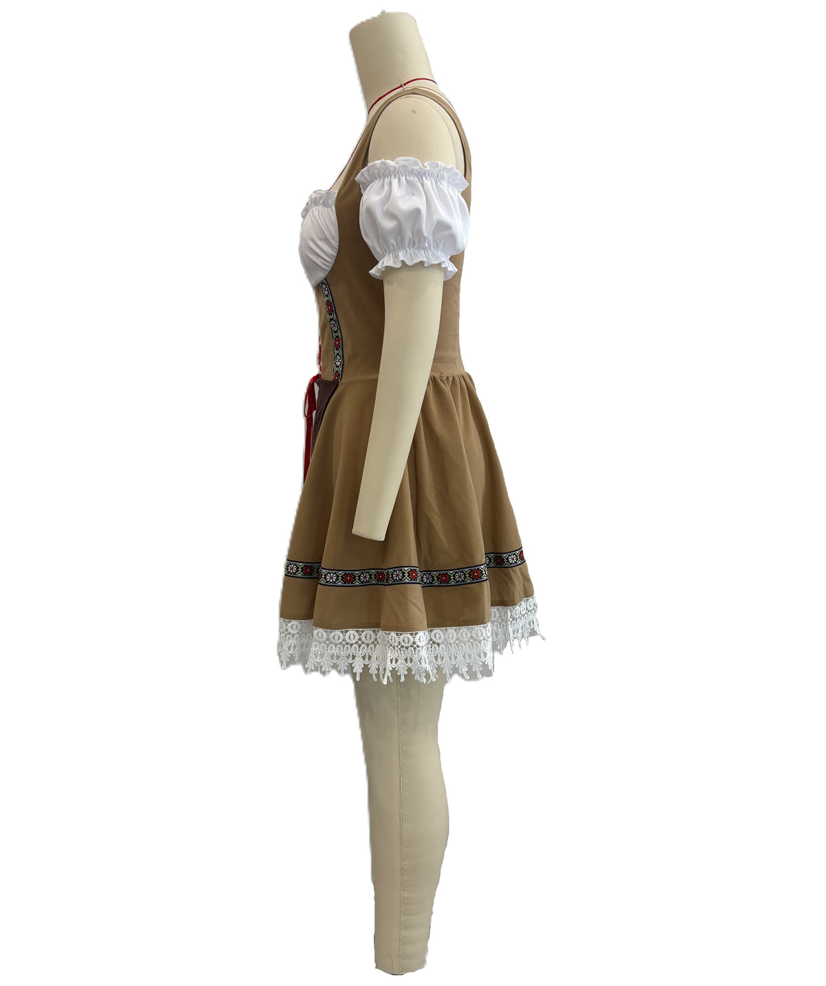 HPO Women’s Beer Girl Bavarian Beer Girl Costume | Traditional Dirndl Dress with Apron & Corset | Cosplay, Halloween, Oktoberfest & Themed Parties