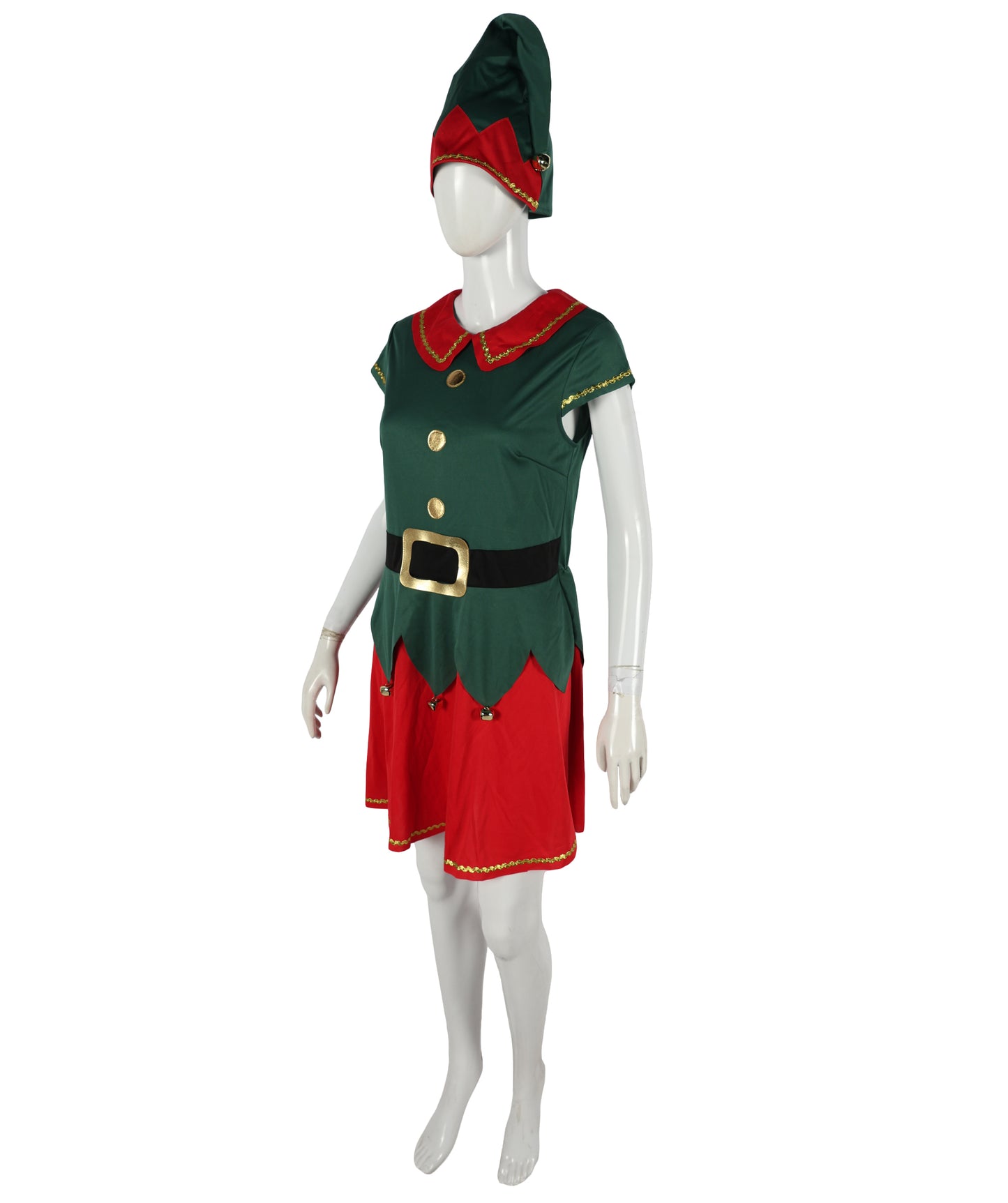 HPO Adult Women’s Inflatable Elf Costume | Red & Green Christmas Outfit | Holiday Party, Cosplay & Themed Event Costume