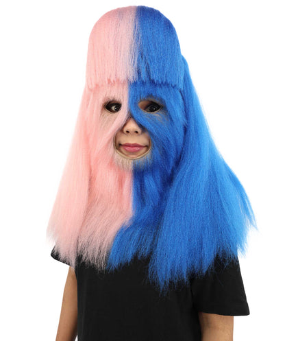 HPO Teen Extreme Hairy Person Two Part Costume, Mask and Bundle Set - Full-Body Hair Suit Extra-Long Costume Wig for Halloween, Cosplay & Parties - Multiple Color Options