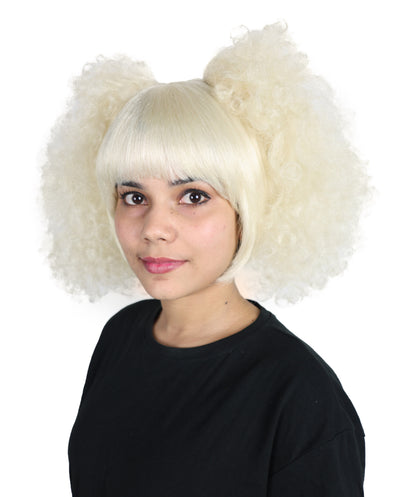 HPO Women’s Pop Diva Inspired Wig | Blonde Voluminous Pigtails |  Hairpiece for Cosplay, Halloween, Parties & Stage