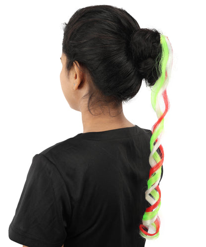 HPO Women's National Flag Hair Streak | Crafted from Flame-retardant Synthetic Febric with a textured spiral construction | Ideal for theater, drag, and costume events