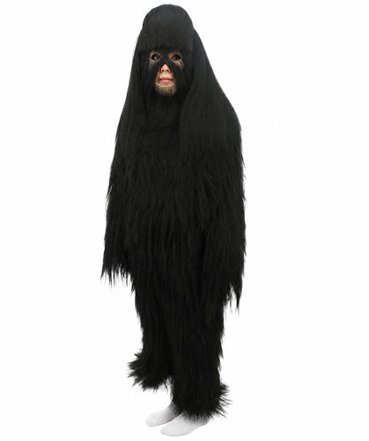 HPO Teen Extreme Hairy Person Costume Bundle & Mask Set - Full-Body Hair Suit Extra-Long Costume Wig for Halloween, Cosplay & Parties - Multiple Color Options