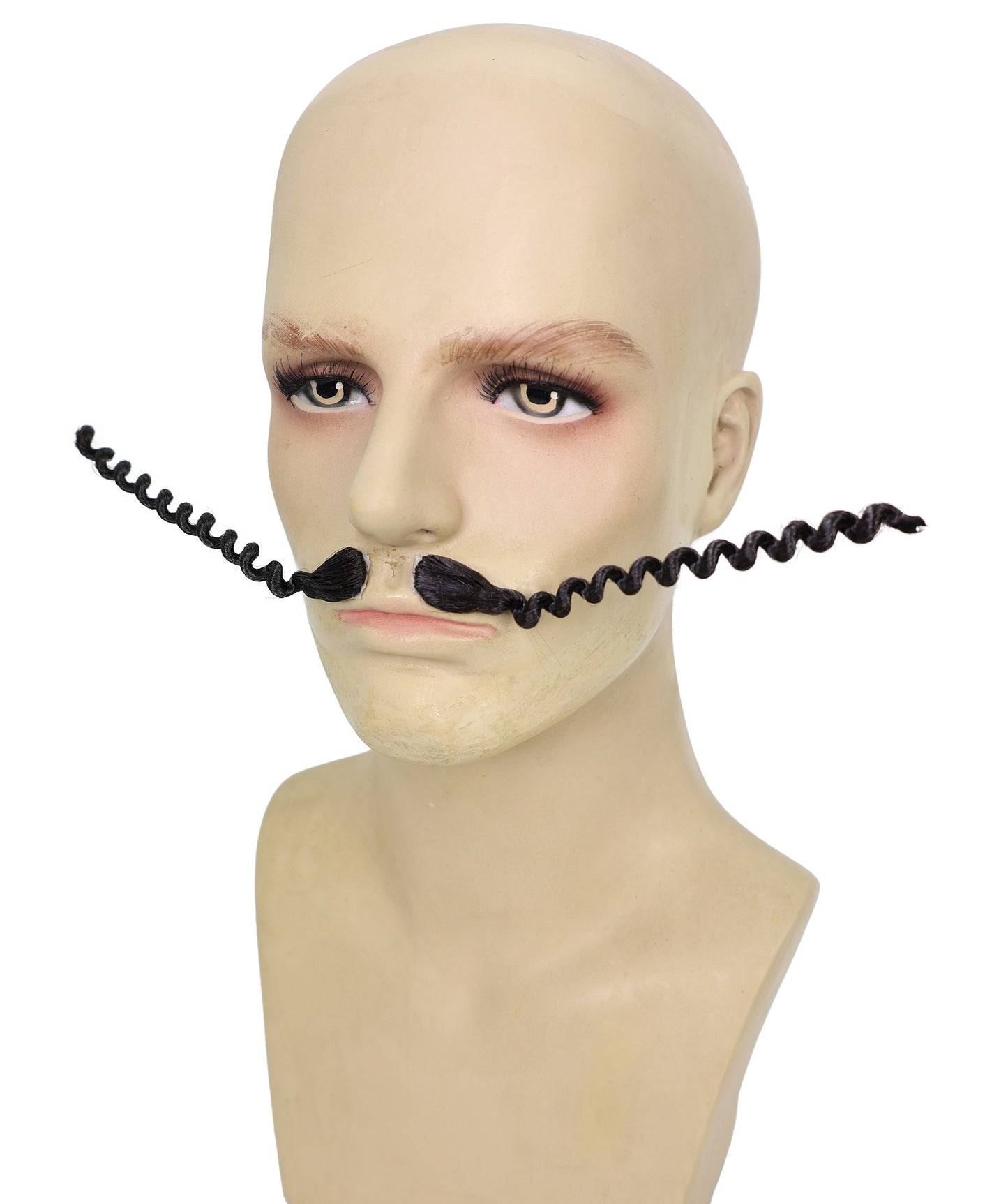 HPO Adult Men's Thin and Long Black Singer Compare Moustache | Perfect for Cosplay| Flame-retardant Synthetic Fiber