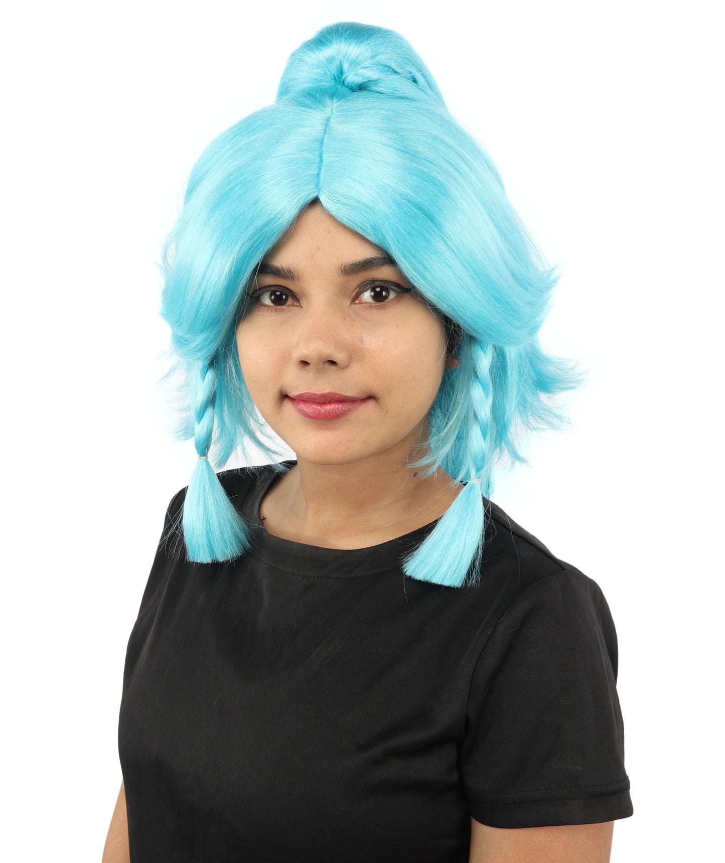 HPO Adult Women's Alien Nature Spirit Hair | Multiple Color Options | Soft Textured Bob with Beaded Braids, Heat Resistant Synthetic Fiber & Breathable Mesh | Halloween, Fantasy Roleplay, Themed Party, Theater & Carnival