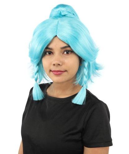 HPO Adult Women's Alien Nature Spirit Hair | Multiple Color Options | Soft Textured Bob with Beaded Braids, Heat Resistant Synthetic Fiber & Breathable Mesh | Halloween, Fantasy Roleplay, Themed Party, Theater & Carnival