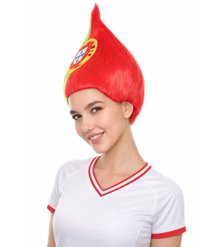 Portugal Flag Sports Troll Wig | Premium Breathable Capless Cap