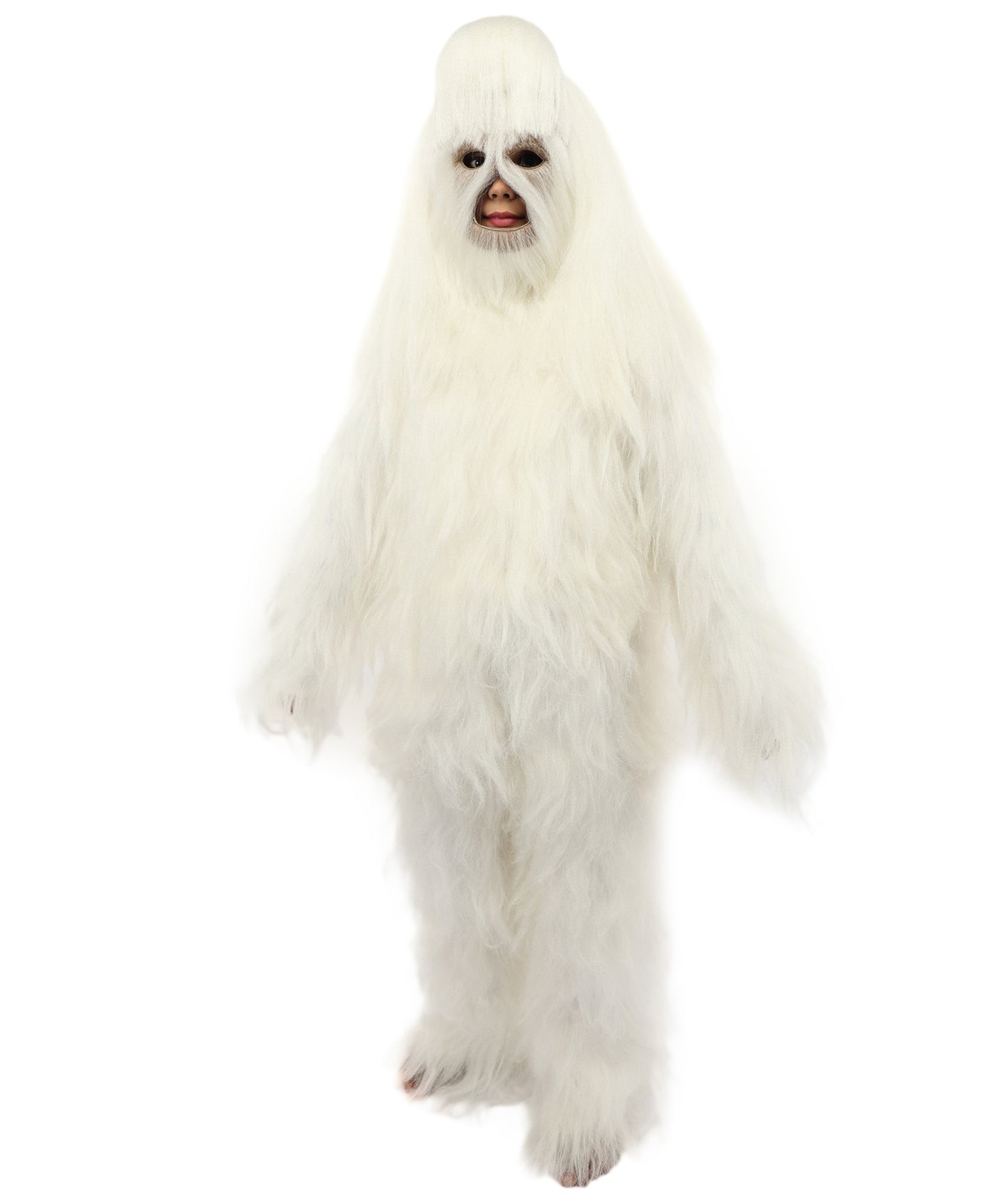 HPO Teen Extreme Hairy Person Costume Bundle & Mask Set - Full-Body Hair Suit Extra-Long Costume Wig for Halloween, Cosplay & Parties - Multiple Color Options