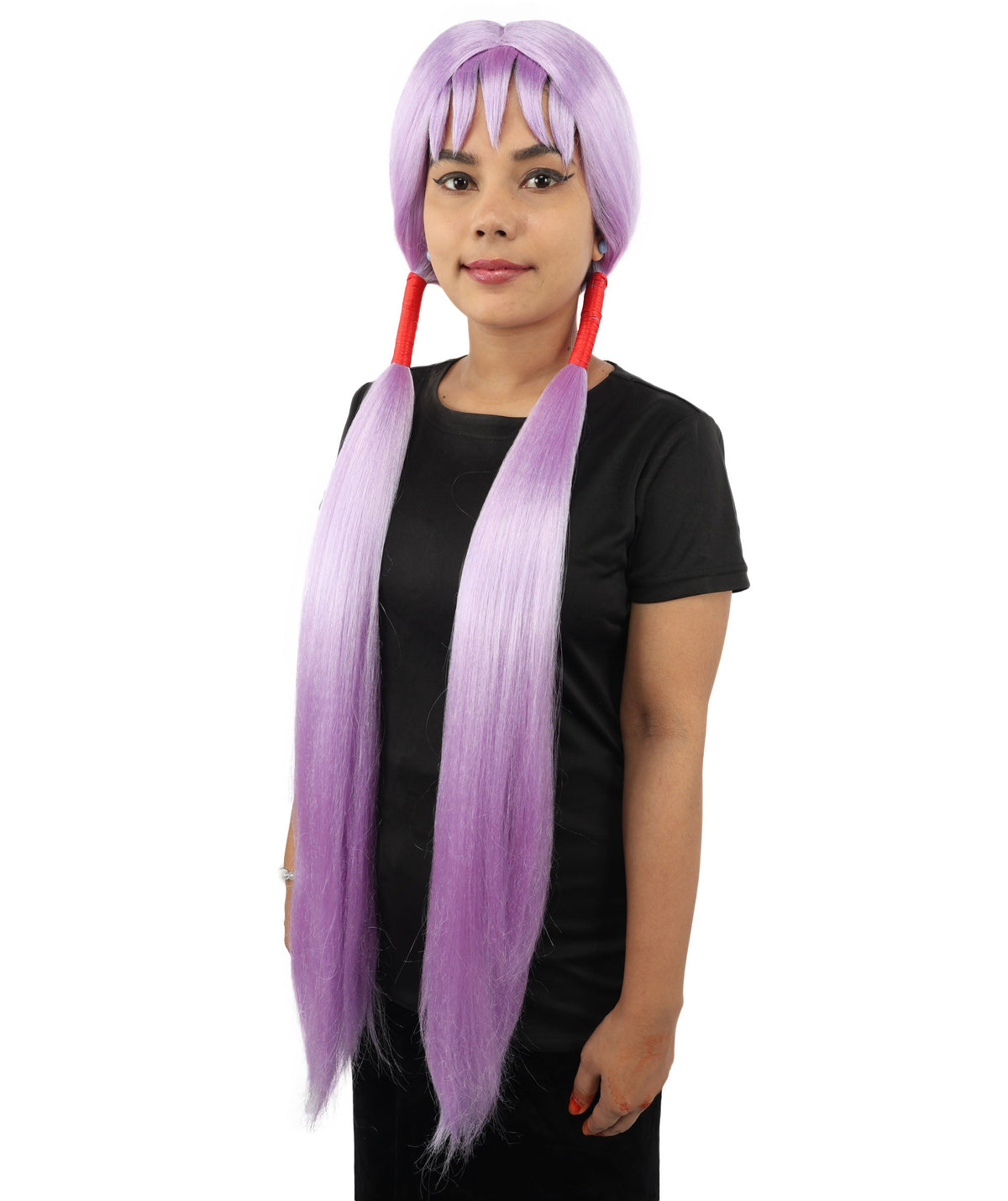Women's Extra Long Pigtail Wig | Multicolor Options | Floor Length Straight Twin Tails with Bangs, Heat Friendly Synthetic Fiber & Adjustable Cap | Halloween, Fairy Roleplay, Magical Girl Theme, Theater & Carnival