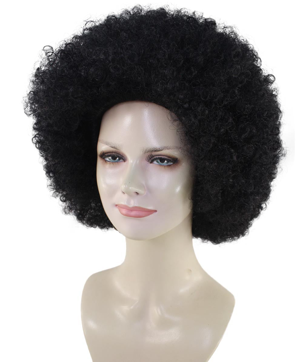 HPO Adult Women's EG Black Afro Wig – Classic Curly Wigs Themed Events, Perfect for 70s Disco, Halloween and Cosplay, Theater and Themed Parties