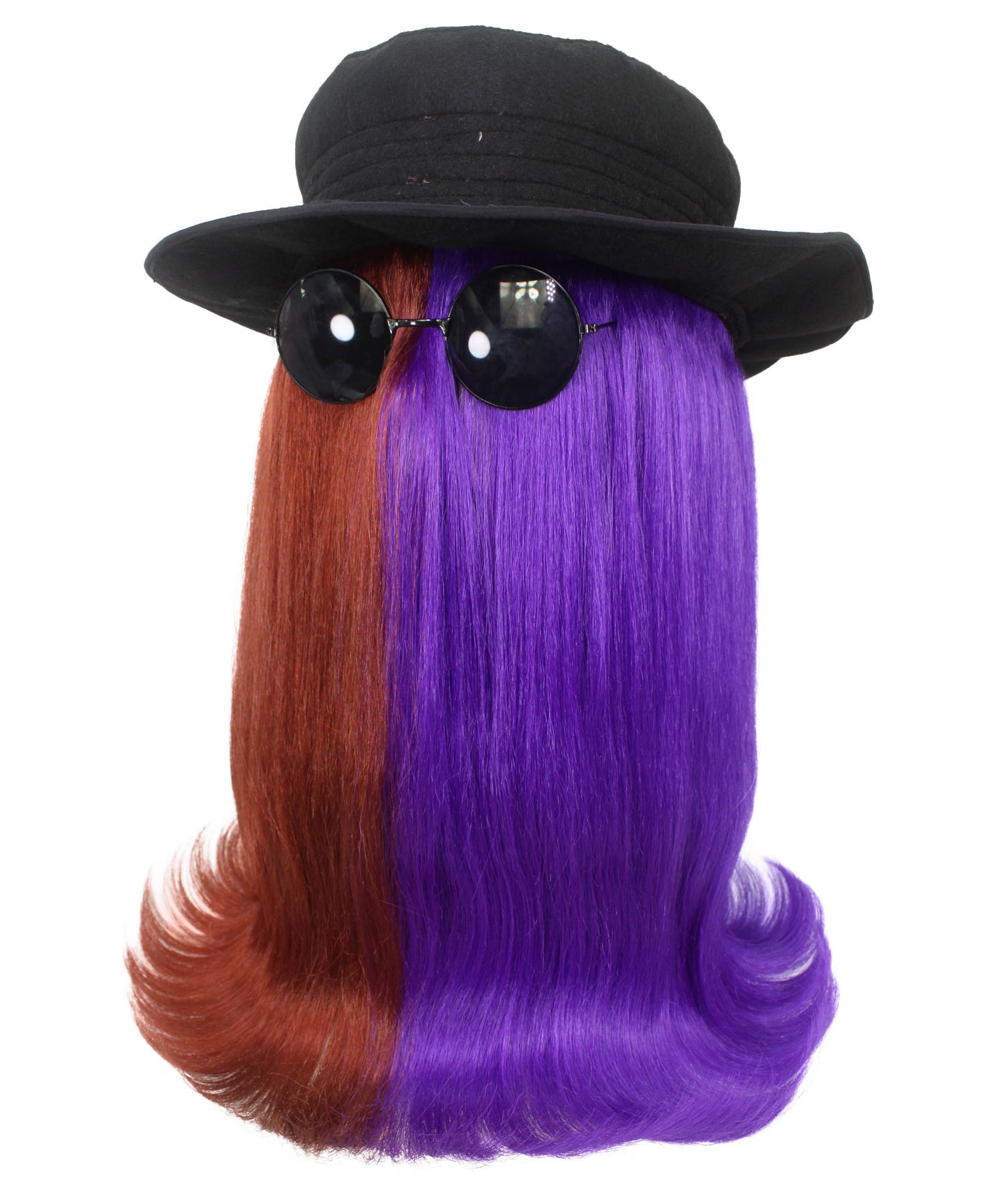 Brown & Purple Straight Creature Wig