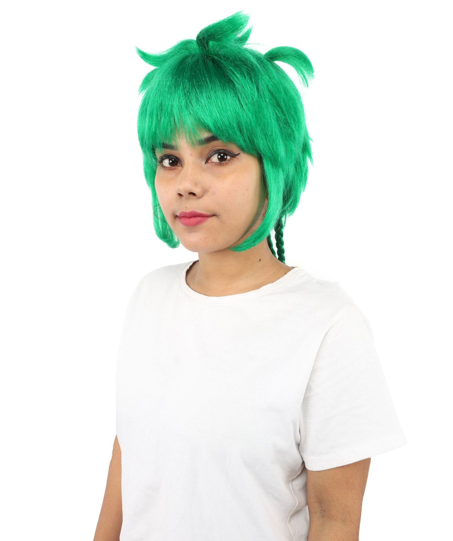 HPO Adult Women's Animal Ear Braided Wig | Multiple Color Options | Synthetic fiber, short bob with sculpted ears and long micro-braids, breathable base | Party, Halloween, theater, drag, performance, costume events