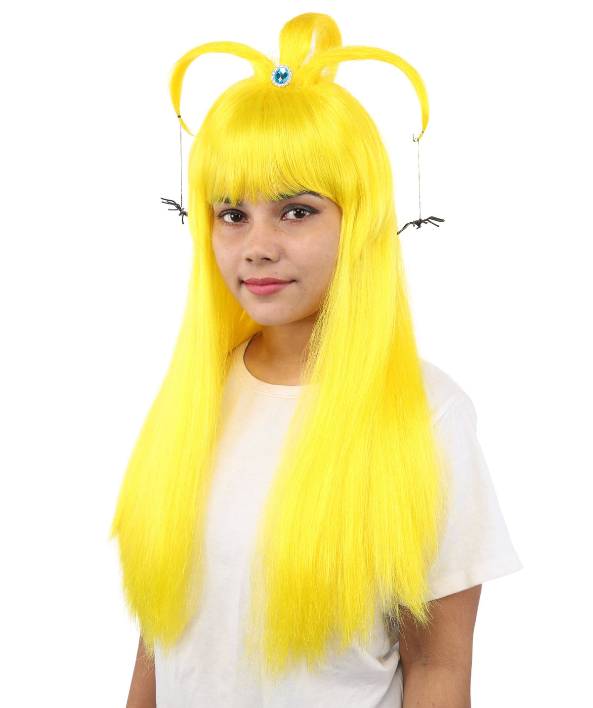 HPO Adult Women's Spider Gothic Sculpted Wig | Multiple Color Options, create of synthetic fiber, architectural spider-leg loops with blunt bangs, breathable base | Party, Halloween, theater, drag, performance, costume events