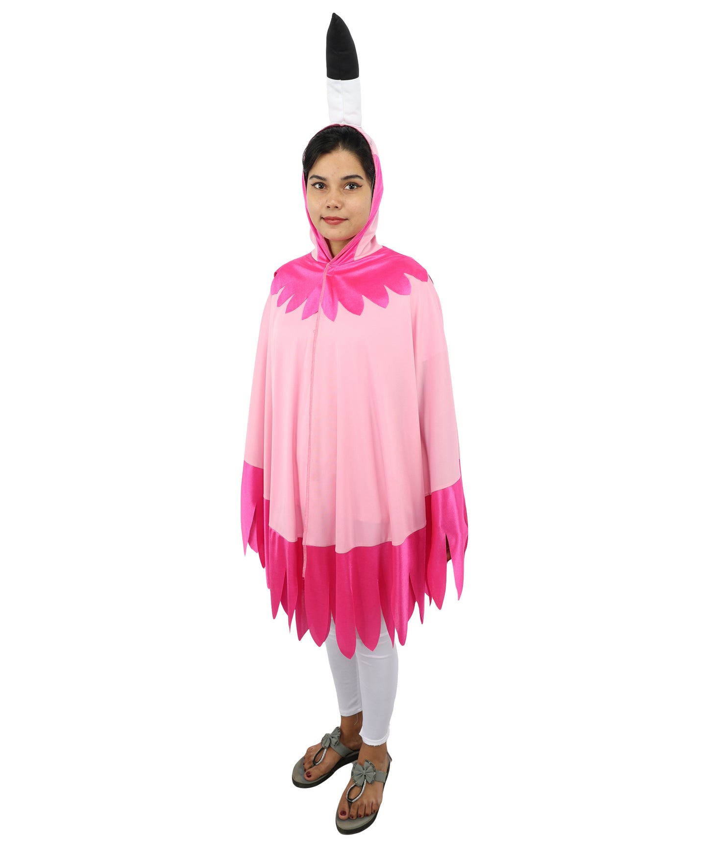 Flamingo Cape Costume | Pink Feathered Cape with Hood Details | Fun Outfit for Halloween, Cosplay, Parties & Themed Events