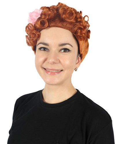 HPO  Women's Popular series The Regency Romance Curly Brown Wig | Halloween Wig | Flame-retardant Synthetic Fiber