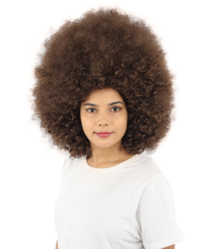 HPO Women's Giant White Glitter Afro Wig | Massive Puffy Sparkle Hair with Silver Sheen, Synthetic Fiber & Breathable Cap | Halloween, Troll Roleplay, 70s Disco Party, Theater & Funny Costume