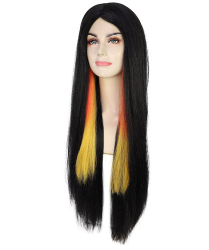 HPO Unisex Multiple Color Long Straight Wig | Bold Halloween Costume Hair | Breathable Capless Cap