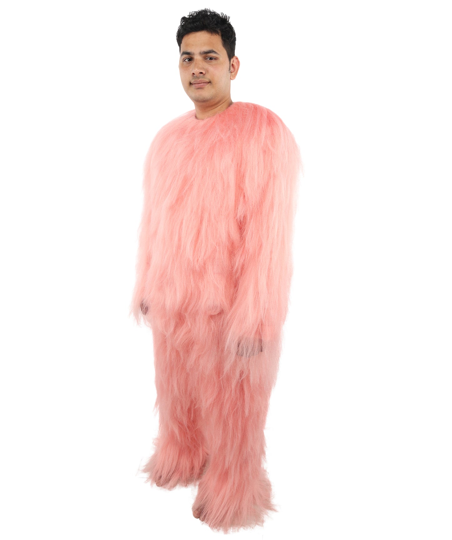 HPO Unisex Extreme Hairy Person Costume, Mask and Bundle - Full-Body Hair Suit Extra-Long Ash Brown Costume Wig for Halloween, Cosplay & Parties