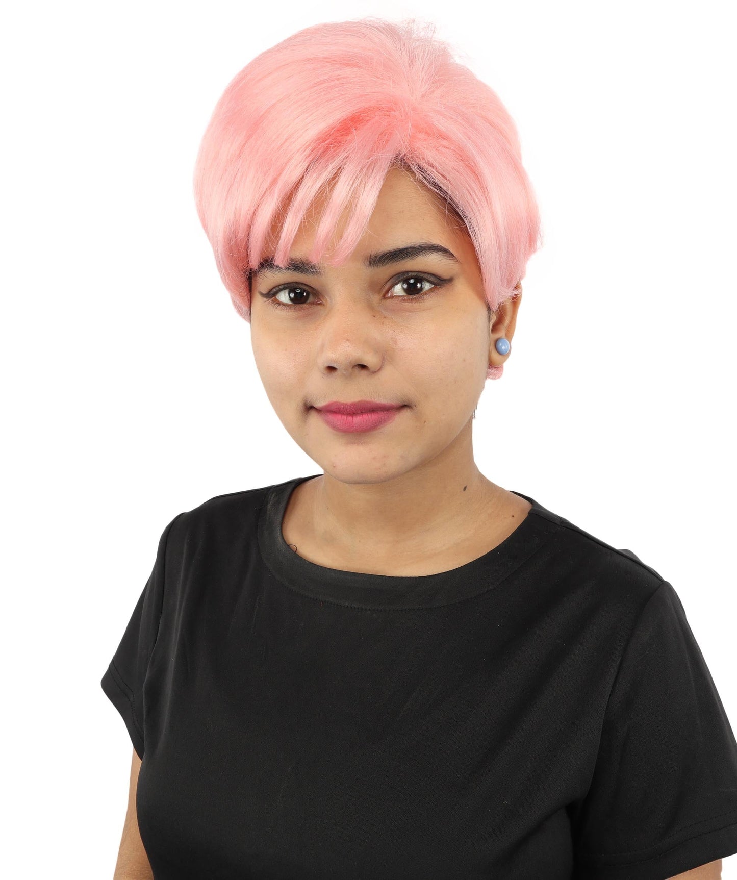 HPO Adult Women’s Short Black Wig | 10 Inch, Sleek and Smooth Bob Hairpiece | Ideal for Cosplay, Costume, and Themed Events