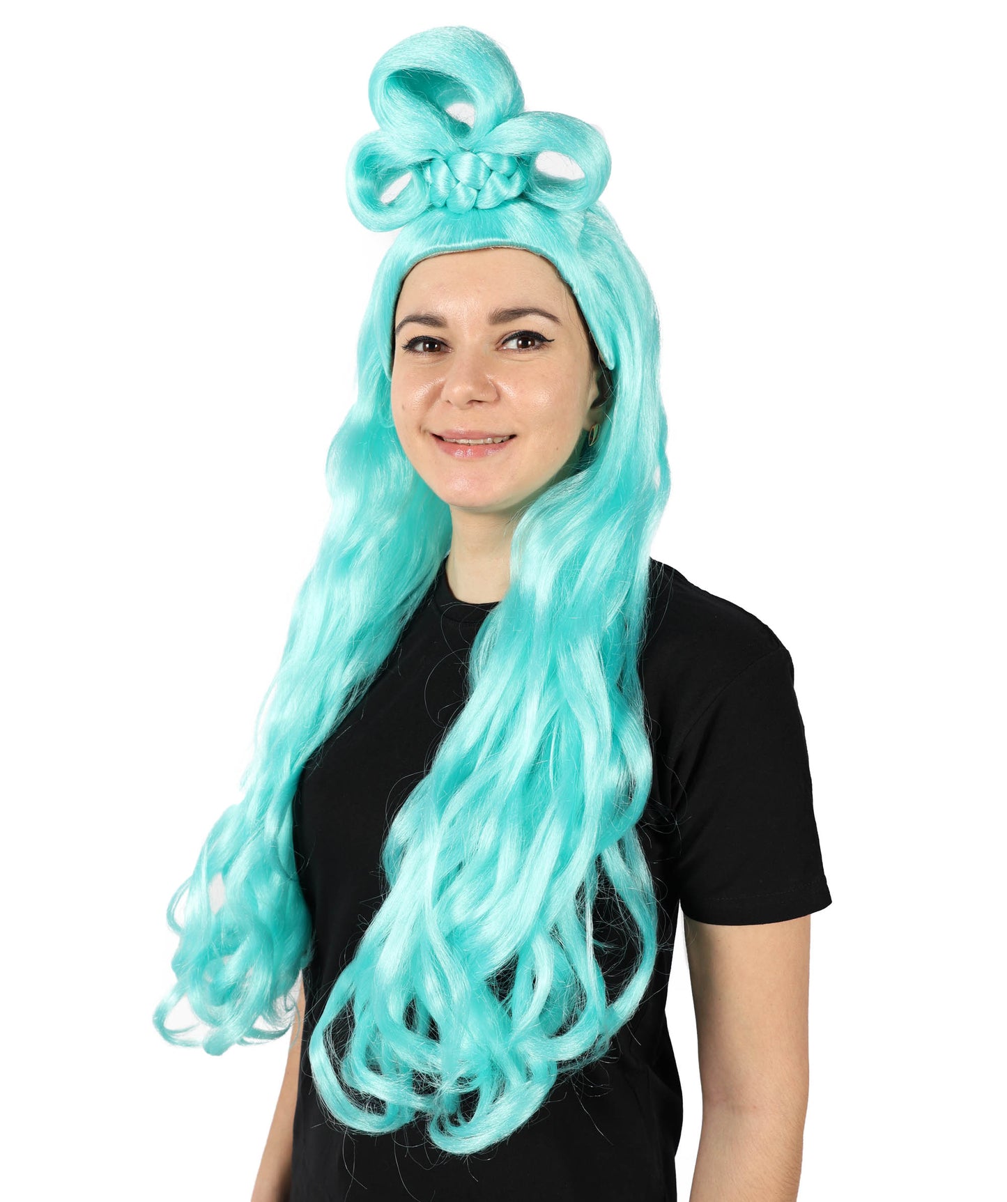 HPO Women's Long Curl Wig with Ring , Multiple Color Options , Flame-retardant Synthetic Fiber