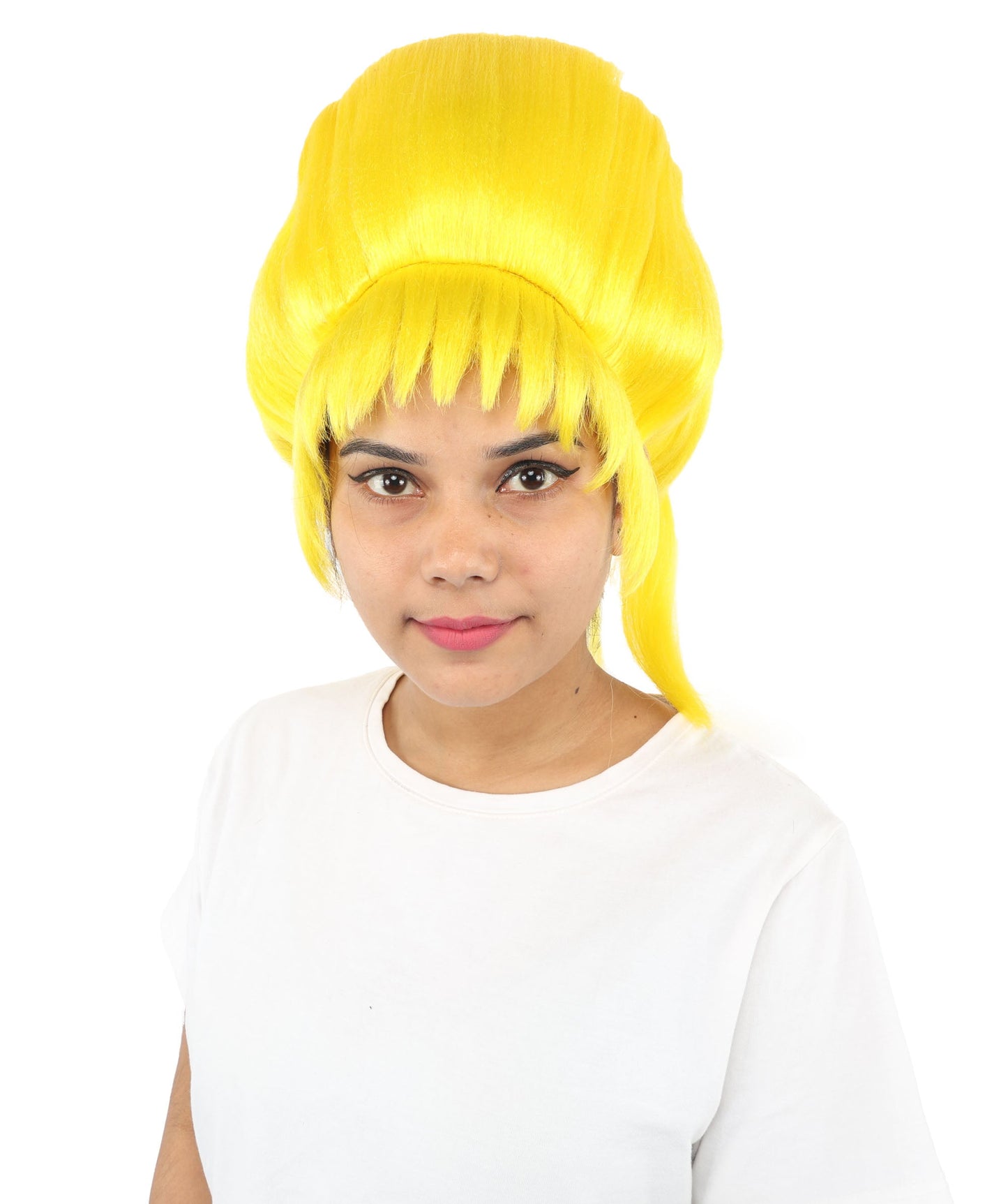 HPO Adult Women's Avant-Garde Bouffant Wig | Multiple Color Options | Create of synthetic fiber, massive smooth updo with micro bangs, breathable base | Party, Halloween, theater, drag, performance, costume events