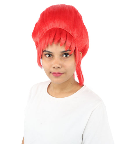 HPO Adult Women's Avant-Garde Bouffant Wig | Multiple Color Options | Create of synthetic fiber, massive smooth updo with micro bangs, breathable base | Party, Halloween, theater, drag, performance, costume events