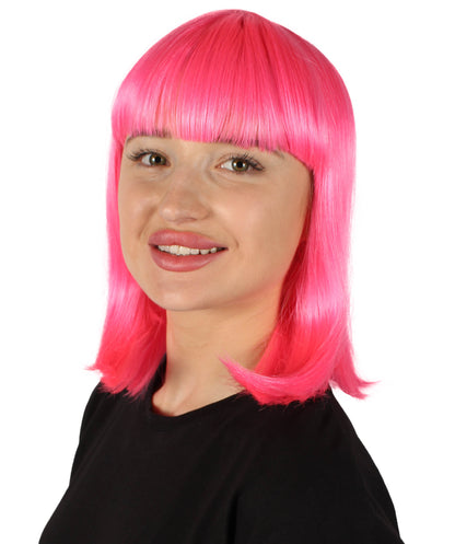 HPO Women's Shoulder Length Bob Wig Collection | Straight Halloween Wig Multiple Color Option | Premium Breathable Capless Cap