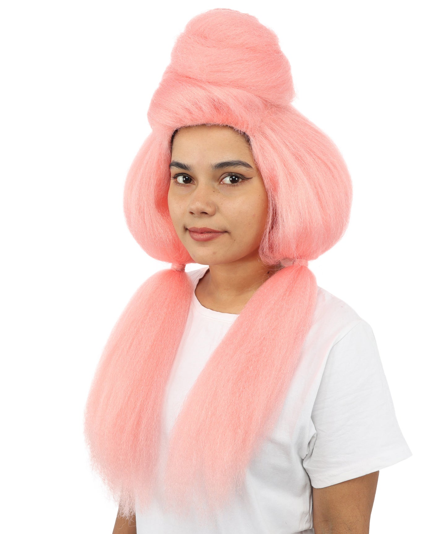 HPO Women’s High Volume Extra Long Yarn Twisted Bun Wig – Multiple Color Options | Bubble Ponytails Hairpiece with Capless Cap | Statement Headpiece for Halloween, Cosplay, Theater and Drag Looks