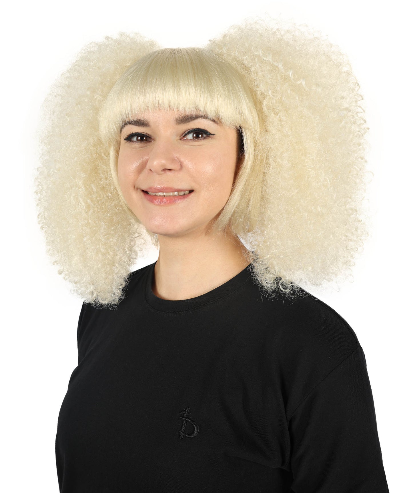 HPO Adult Women Nicki Minaj Curly Light Blonde Wig – Bold and Vibrant Synthetic Wigs for Parties, Adult Ideal Cosplay Wigs for Women Halloween Party,Premium Breathable Capless Cap with Flame Retardant Synthetic Fiber Hair